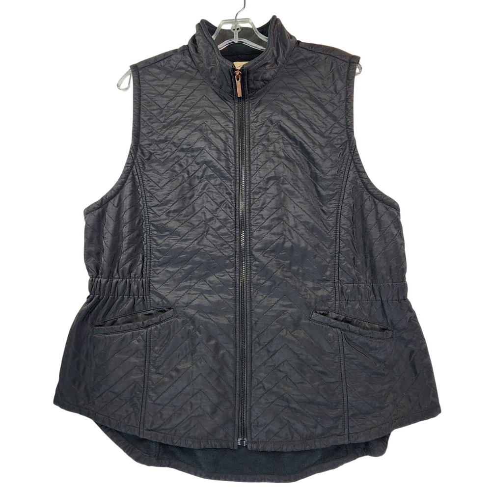 Blue Mountain XL Black Quilted Fleece Lined Vest Gorpcore Outdoor Hiking Layer
